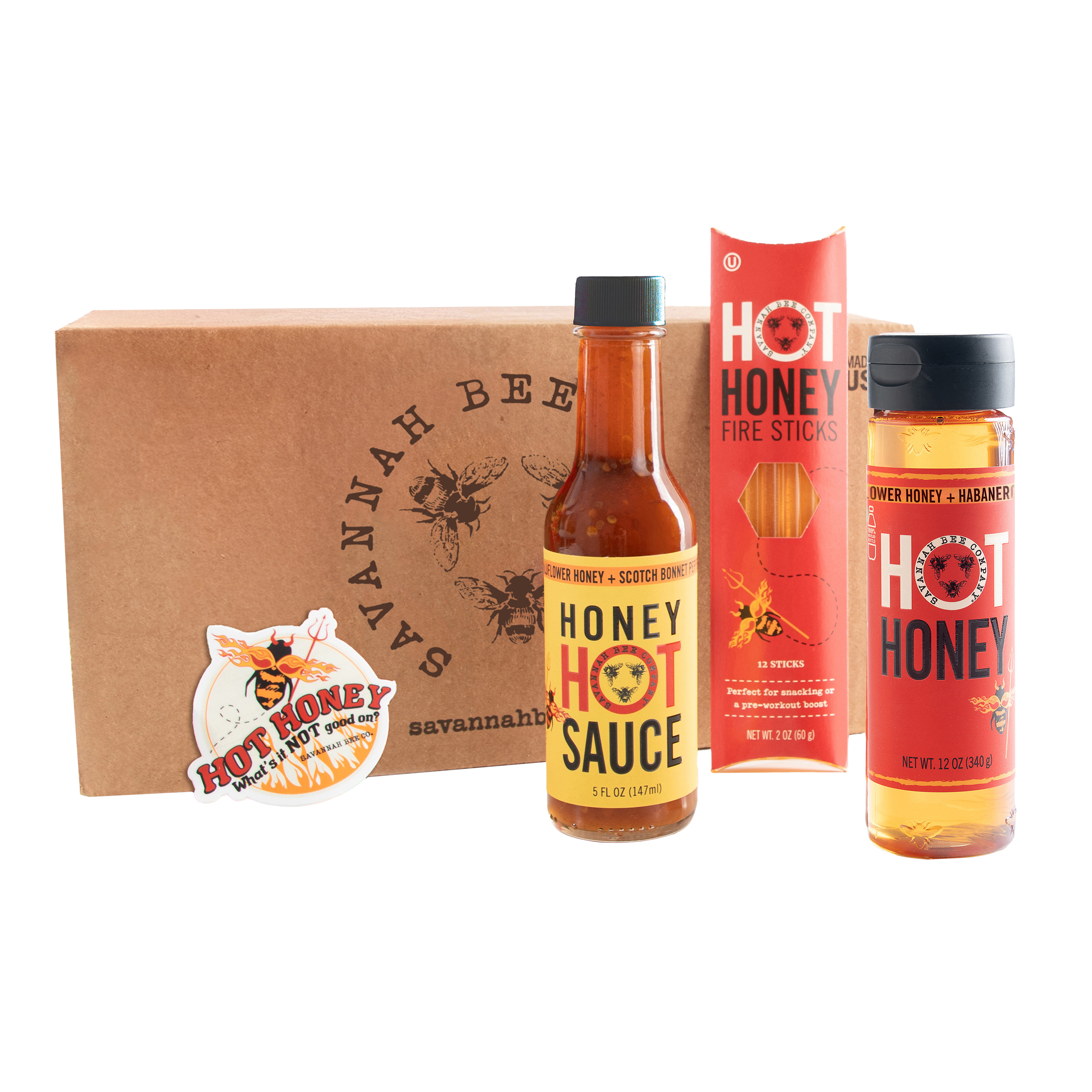 Savannah Bee Hot Honey 3 Piece Gift Box - World Market