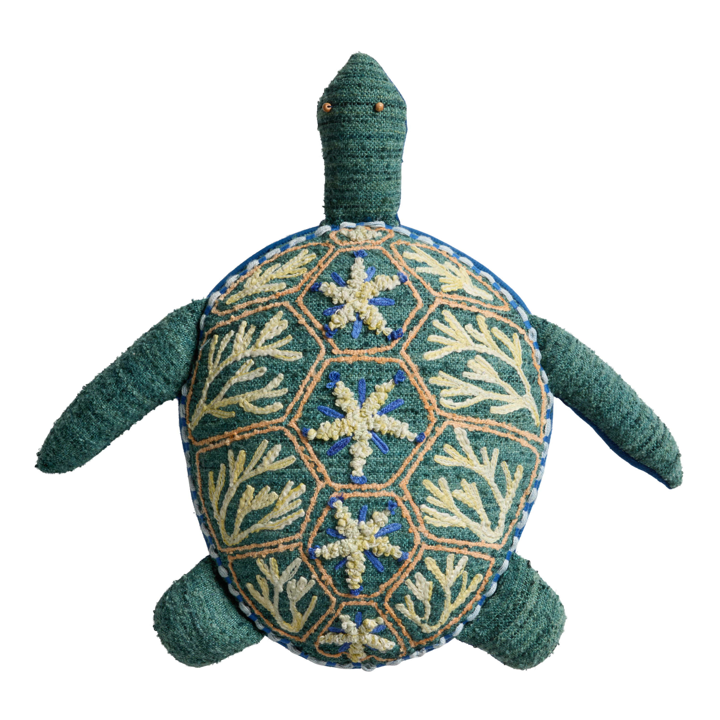 Green Turtle Shaped Indoor Outdoor Throw Pillow