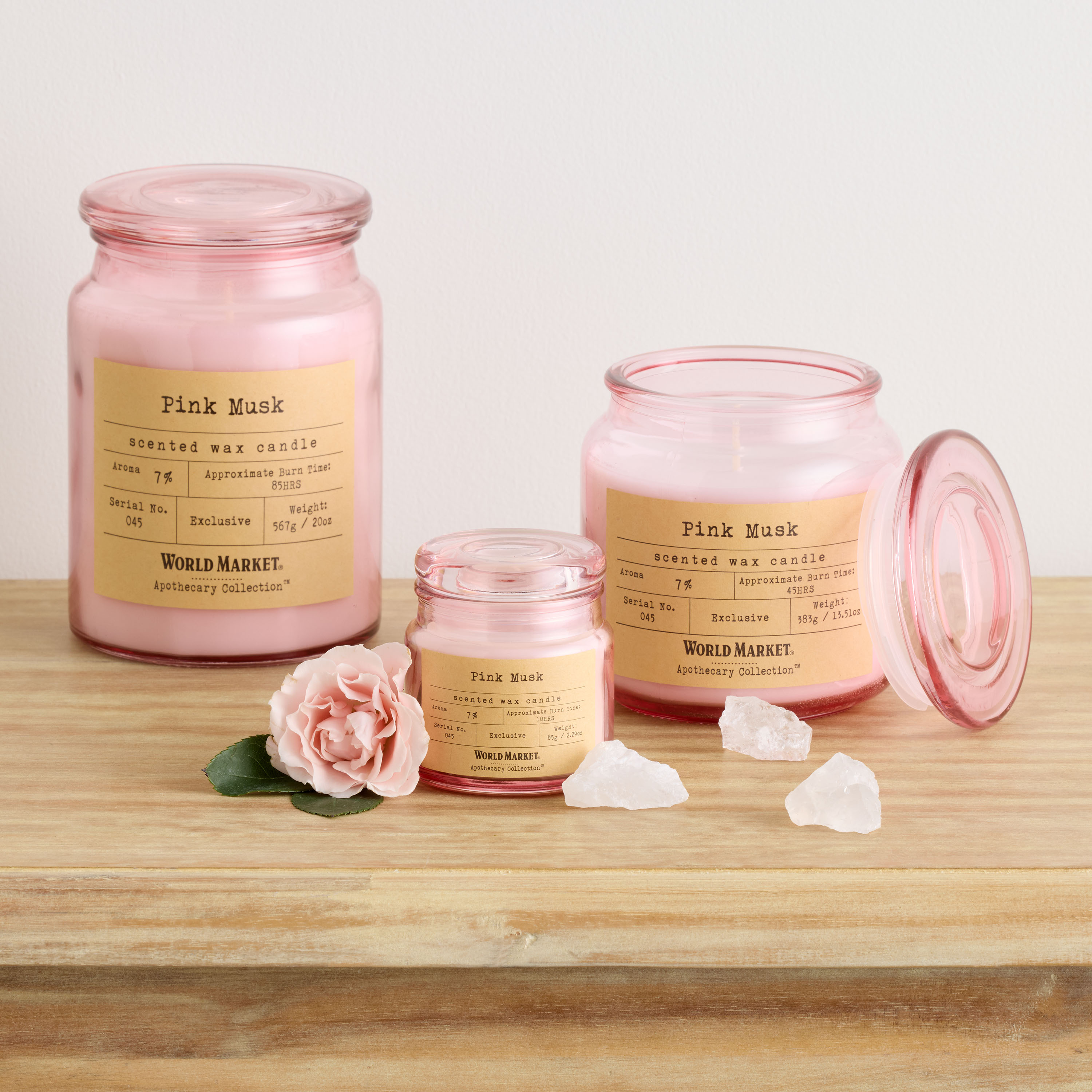 Apothecary Pink Musk Scented Candle - World Market