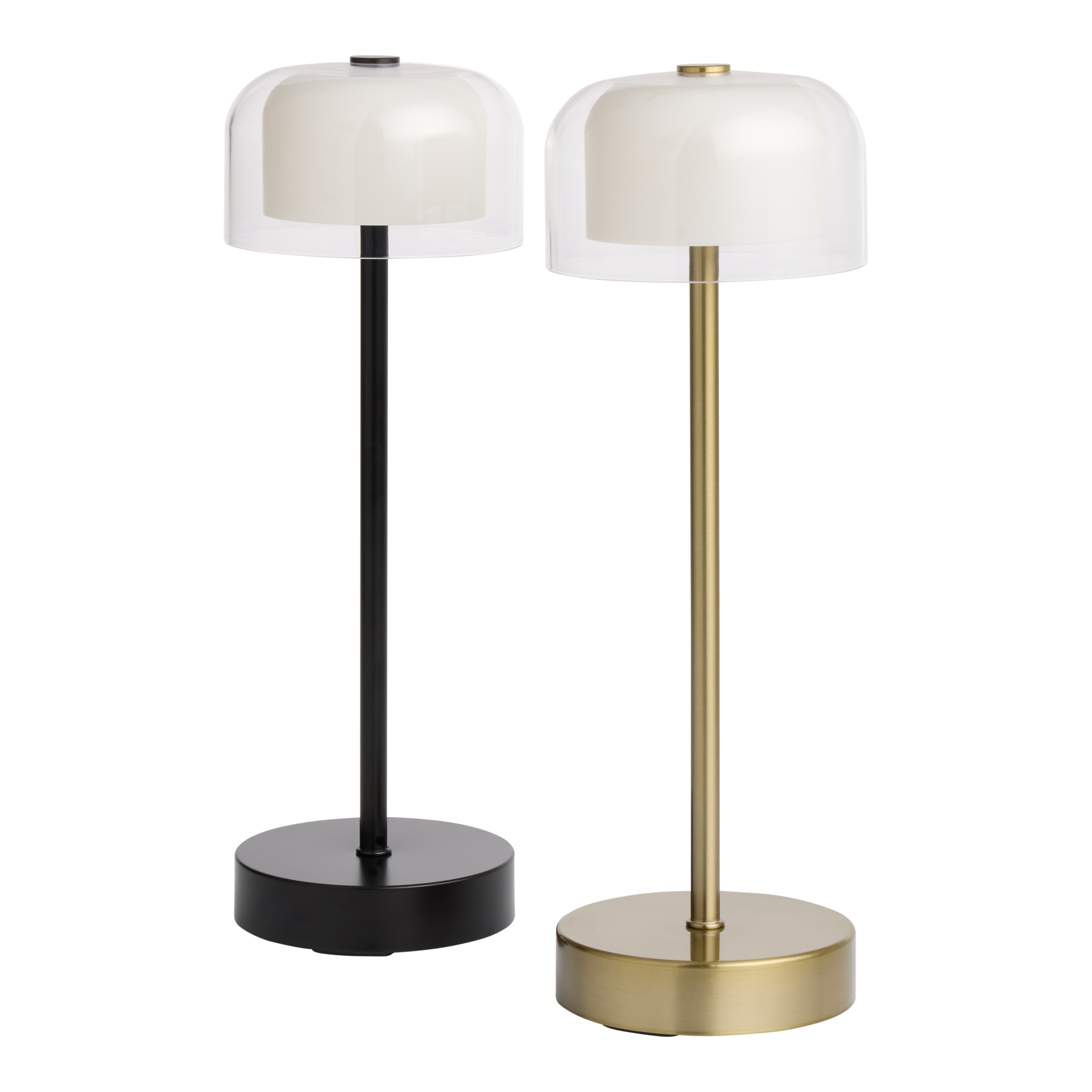 Antique Brass and White USB Rechargeable LED Portable Touch Lamp