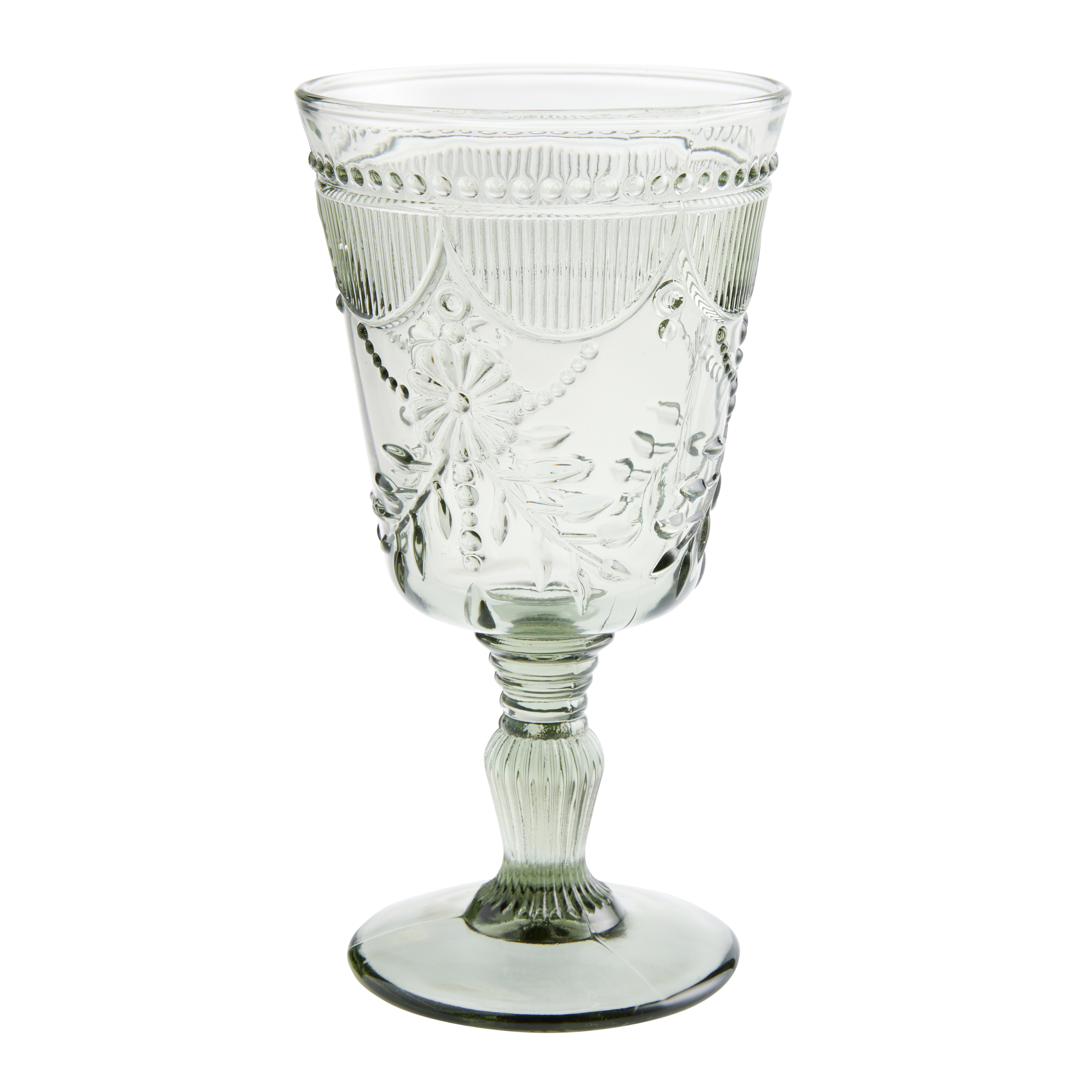 Debutante Smoke Gray Pressed Goblet - World Market