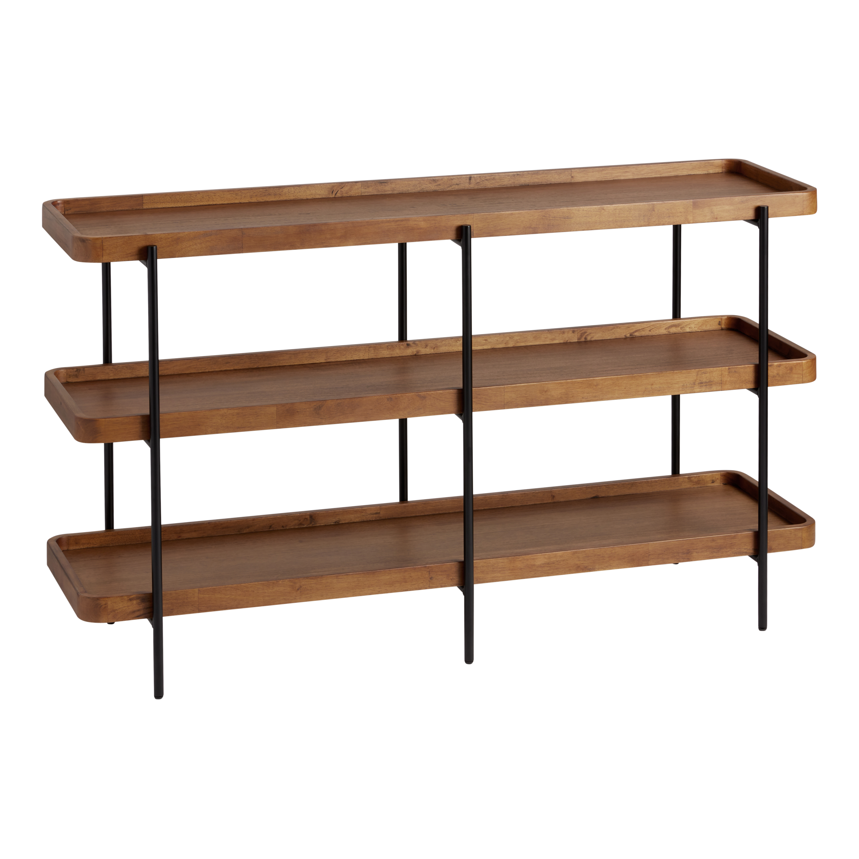 Honey Can Do Three-Tier Black Industrial Wall Shelf