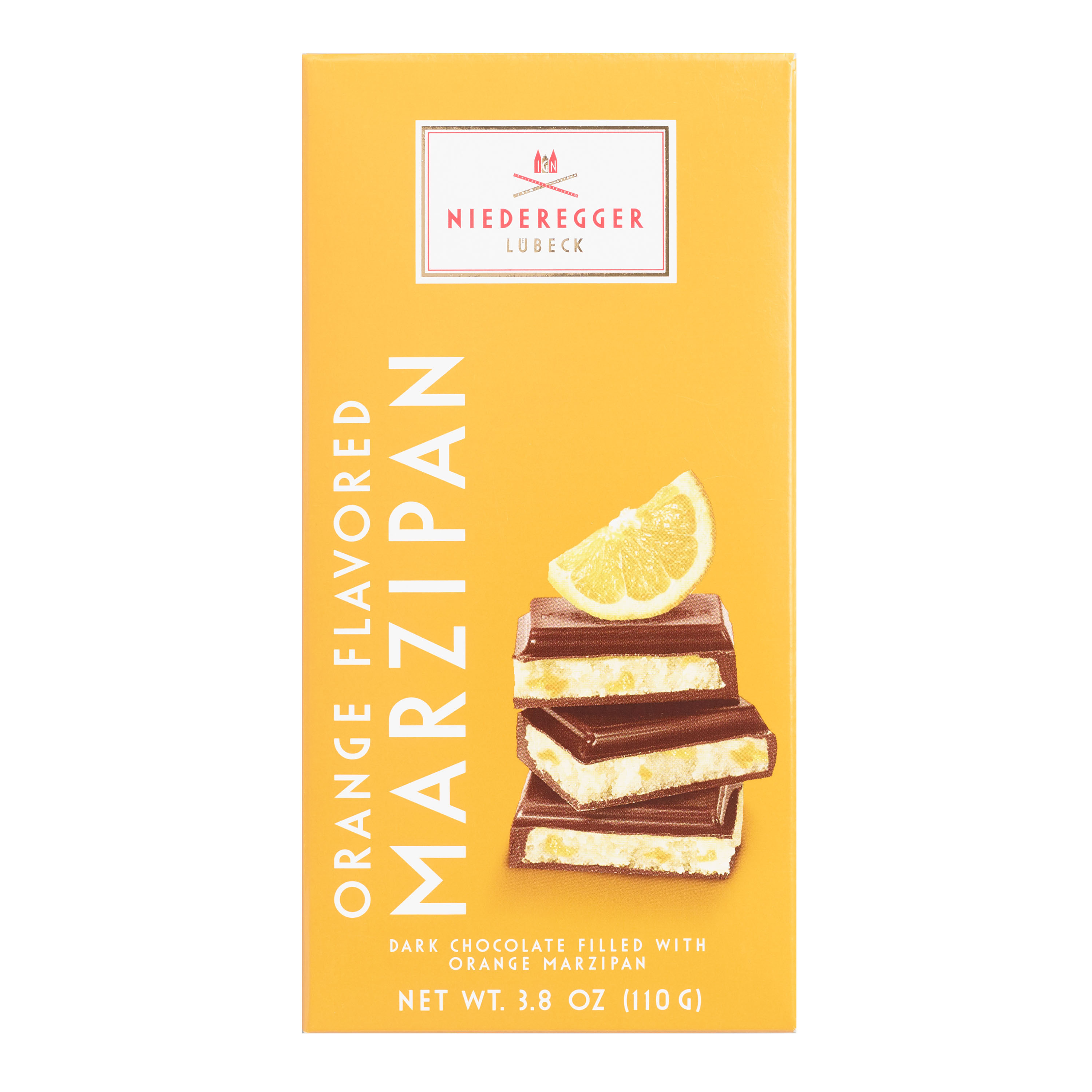 Niederegger Orange Marzipan Dark Chocolate Bar - World Market