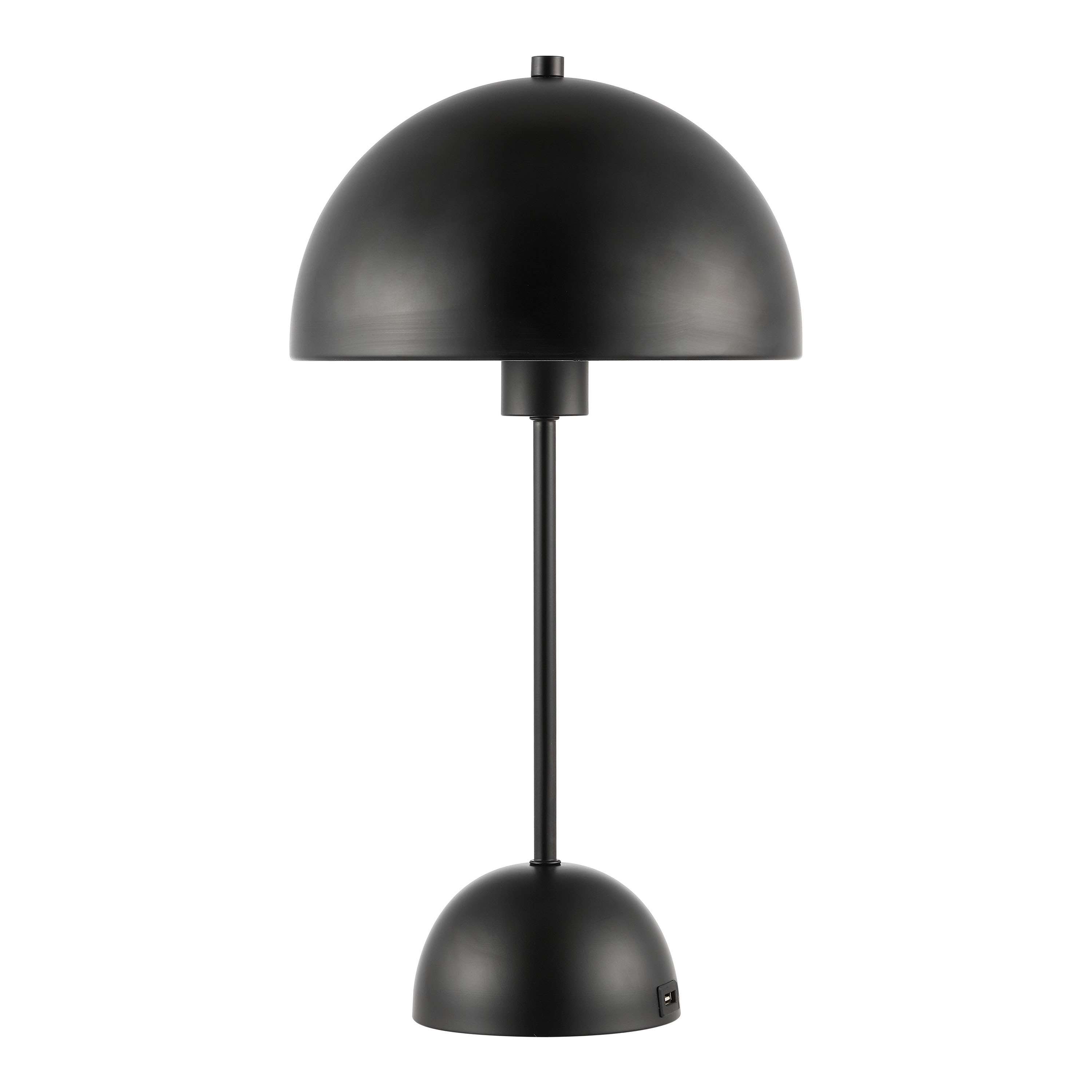 Signe Black Metal Dome Base Table Lamp with USB Port - World Market