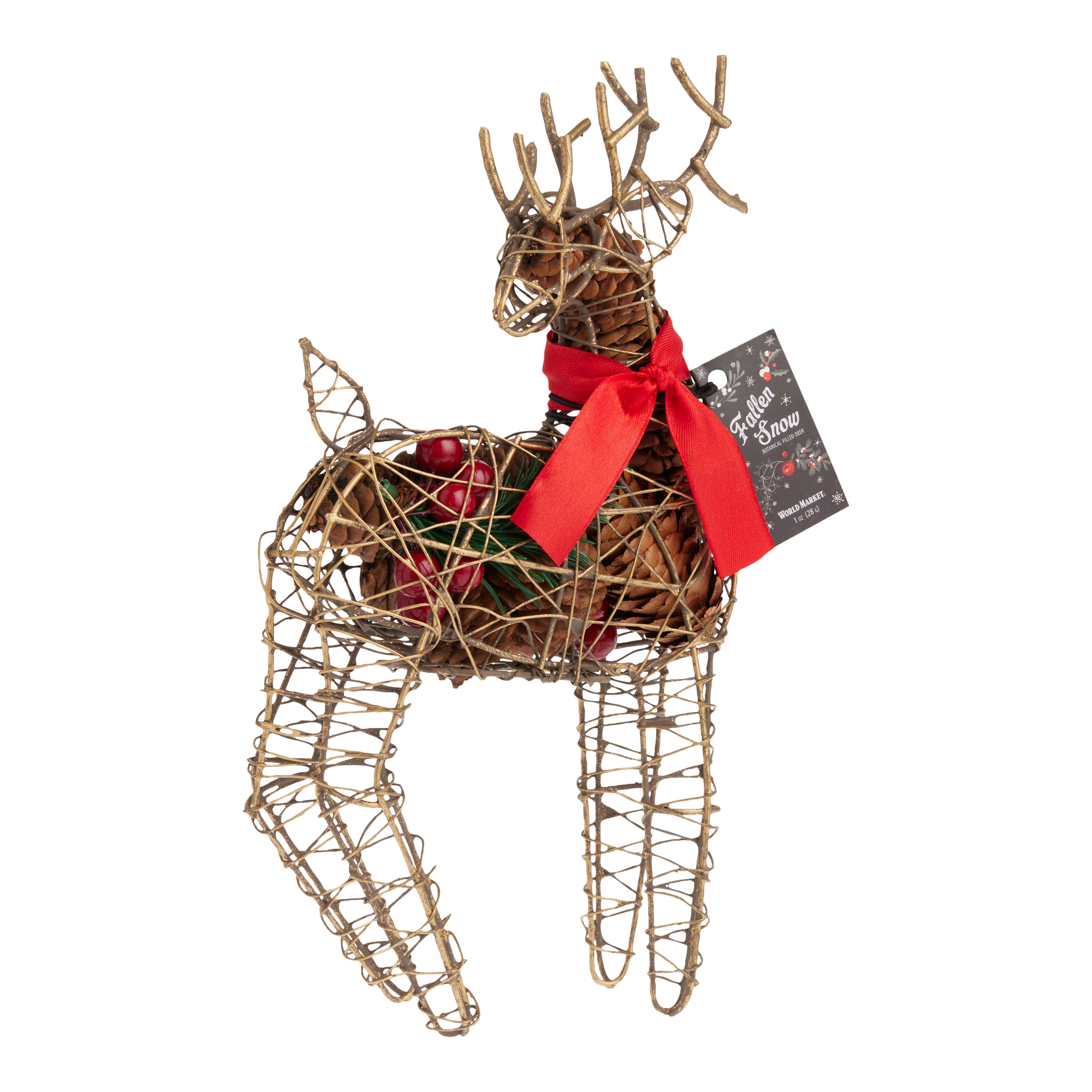 Gold Wire Reindeer Figural Potpourri Decor - World Market