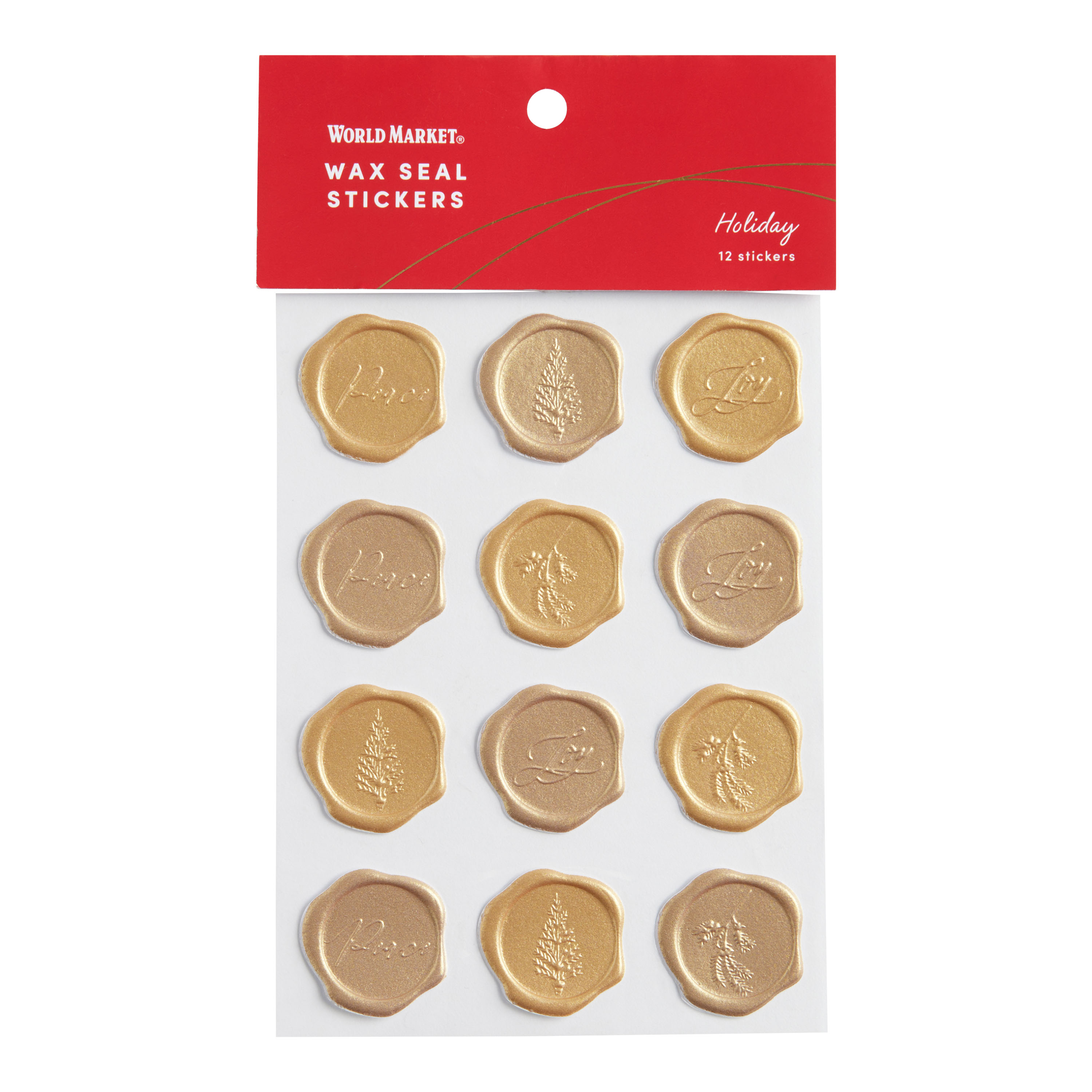 Wax Seal Holiday Adhesive Puffy Stickers 12 Count - World Market