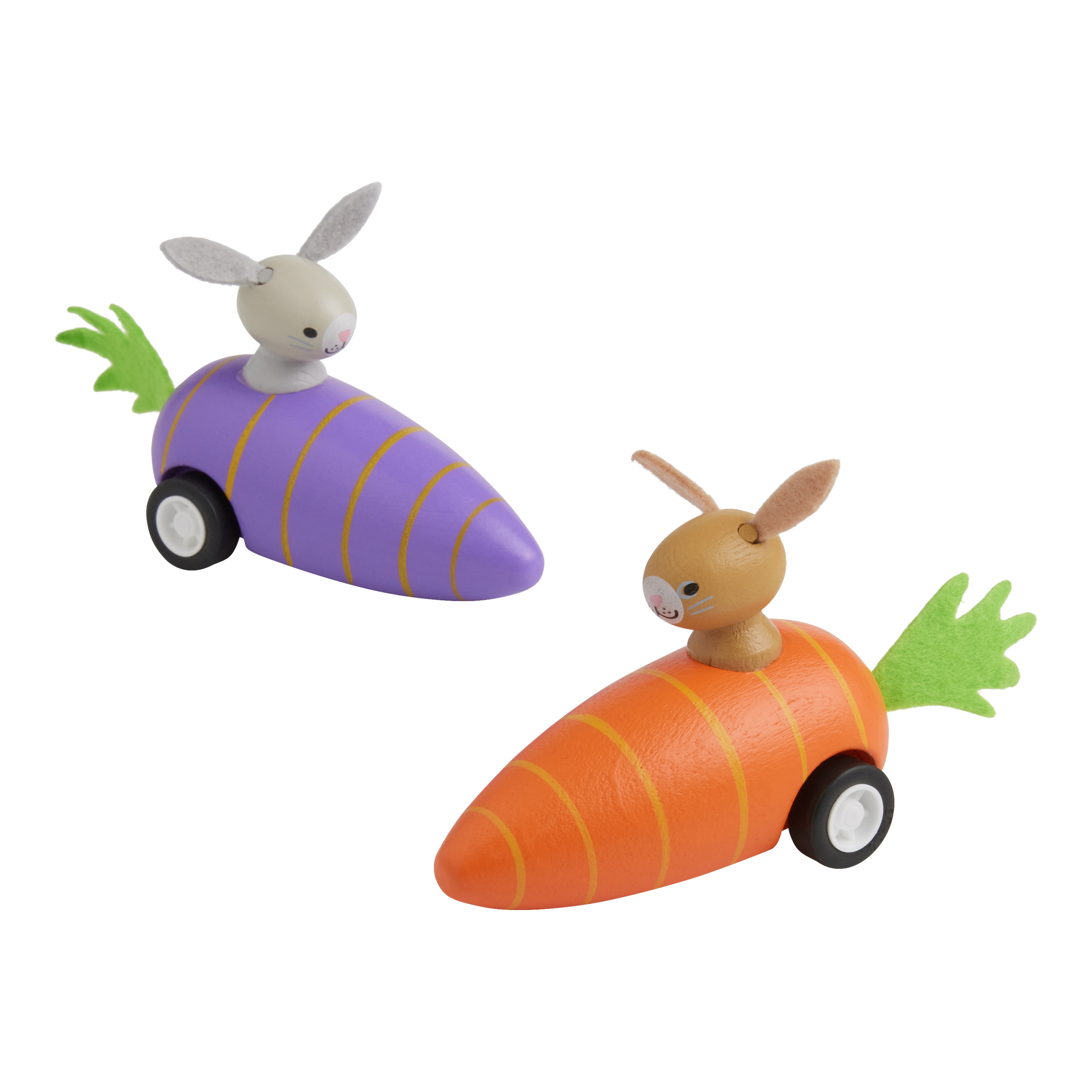 Bunny and Carrot Pull Back Car Toy Set of 2 World Market