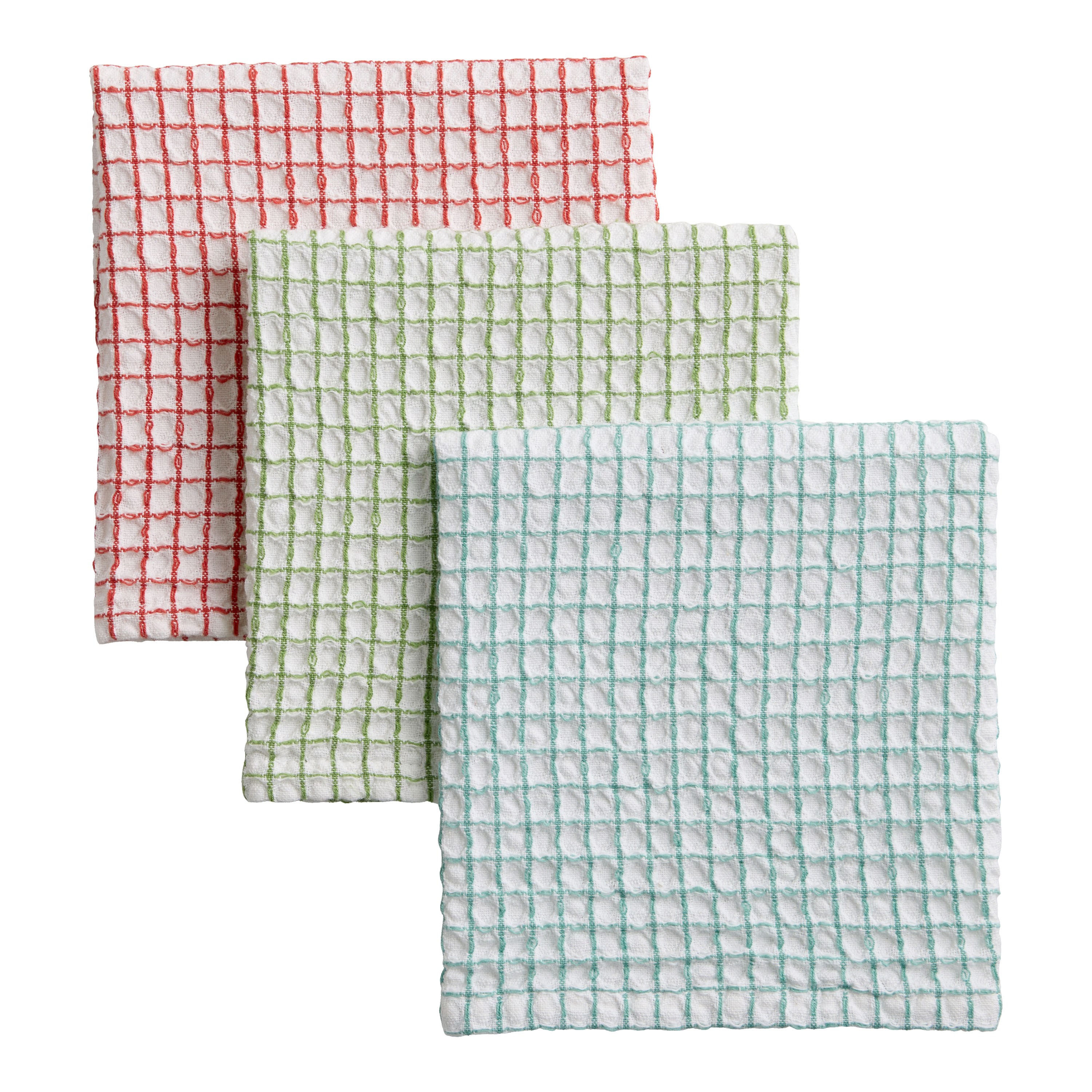 Summer Waffle Weave Dishcloths 3 Count - World Market