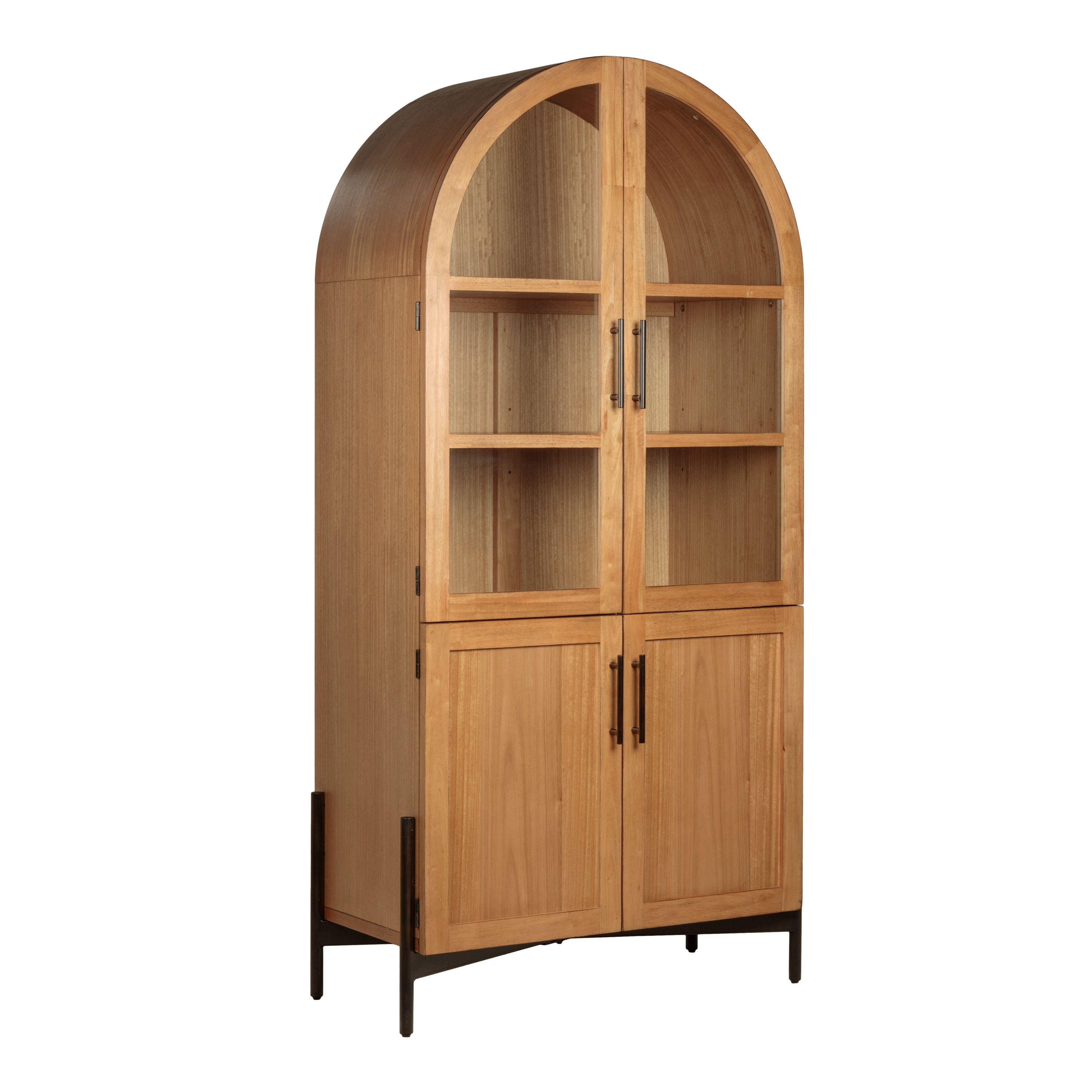 Amira Wood and Metal Arch Display Cabinet - World Market
