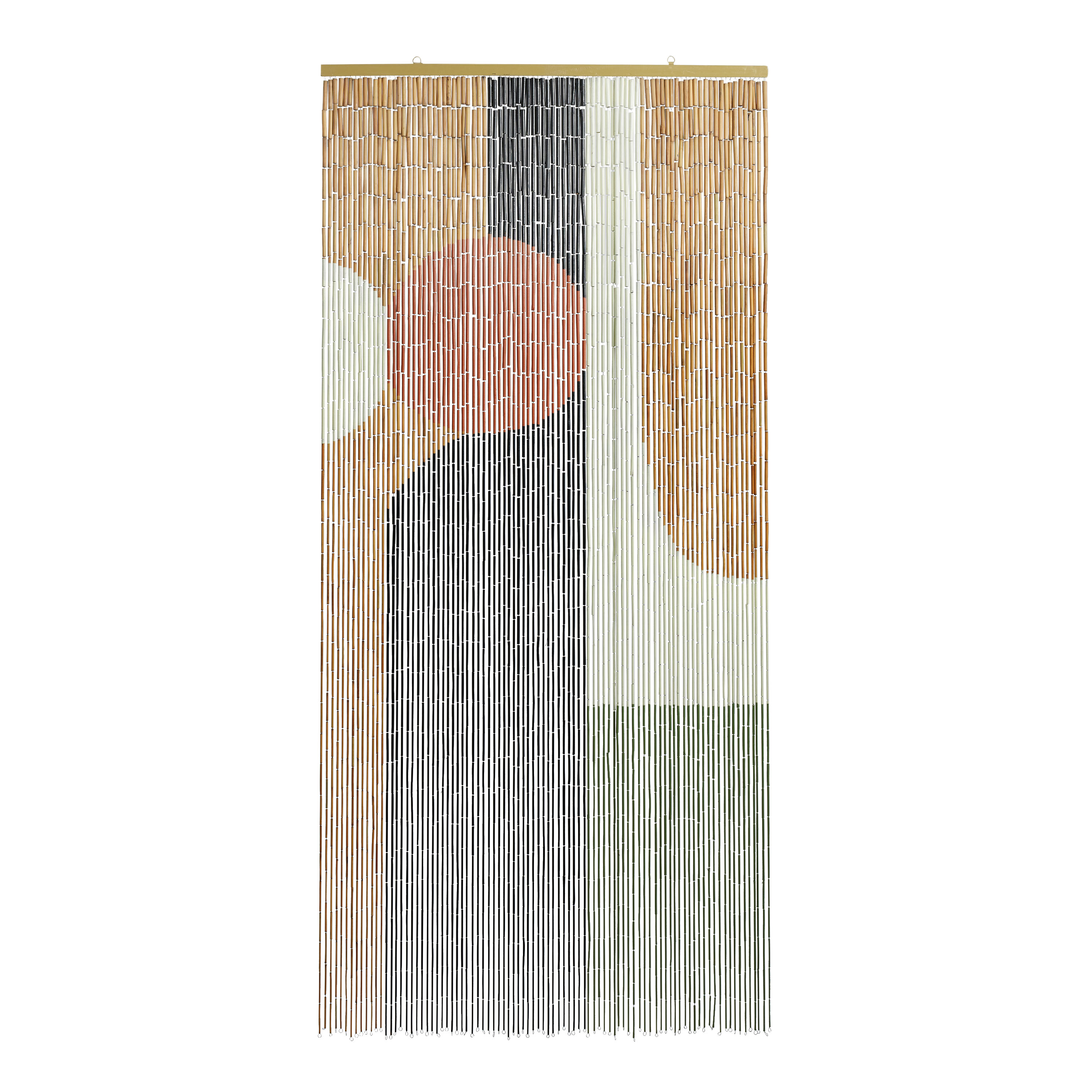 Multicolor Abstract Shapes Bamboo Beaded Curtain - World Market Multicolor Abstract Shapes Bamboo Beaded Curtain - World Market